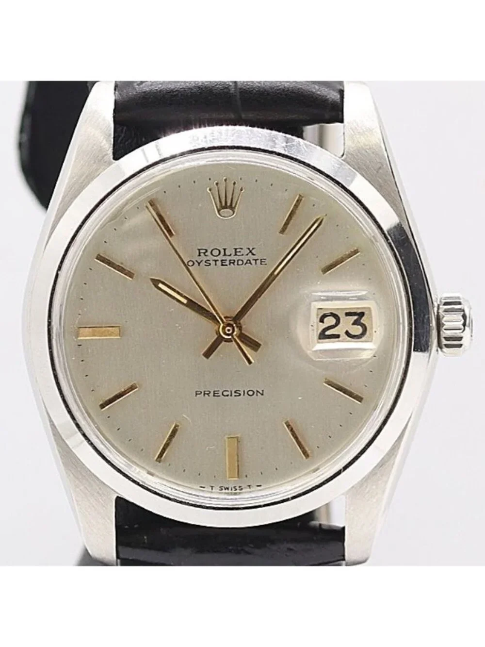 Rolex Oyster Date Precision Hand Wound Champagne Dial Watch